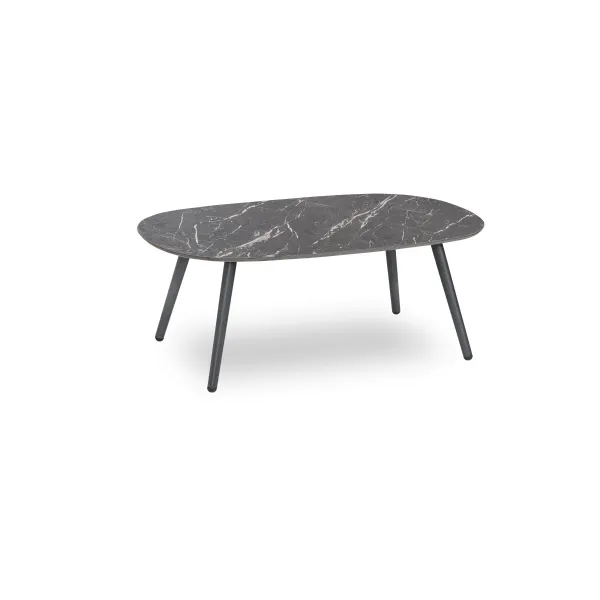 Salotti da esterno: Tavolino Dover antracite/marmo grigio