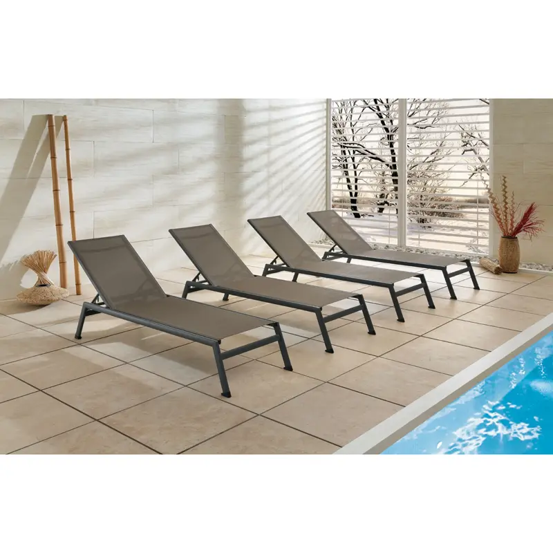 Malindi Sunlounger taupe (Sunloungers)