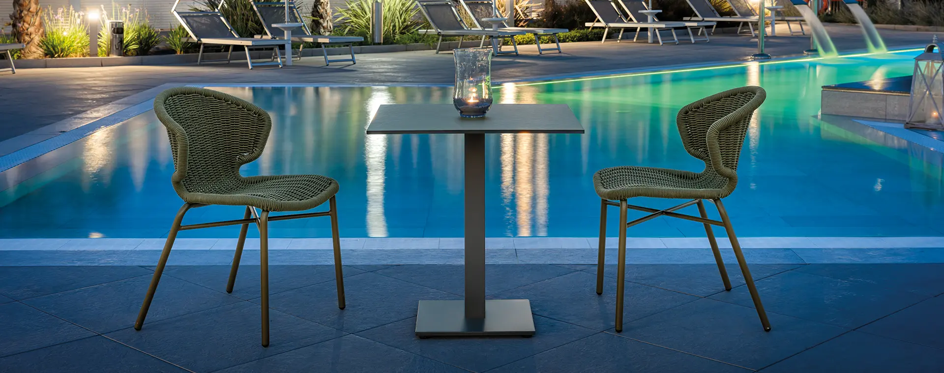Orly collection : Chair and barstool for outdoor furnishing
